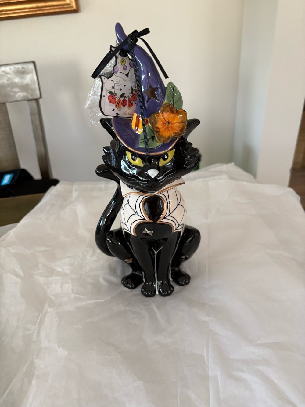 Blue Sky Clayworks Blue Sky Clayworks Black Cat Tealight Holder, NWT, 12”